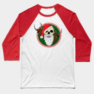 Christmas Evil Santa and Creepy Reindeer Baseball T-Shirt